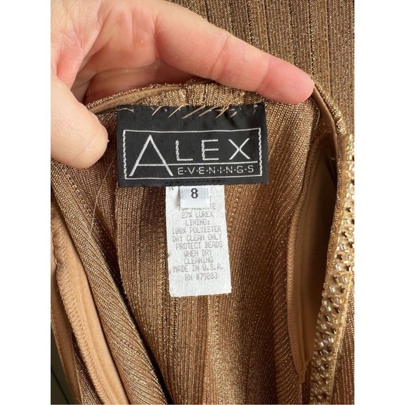 Alex Evenings Gold Bronze Shimmer Evening Gown 2 Piece Set Wedding Event - 8 - Picture 5 of 9